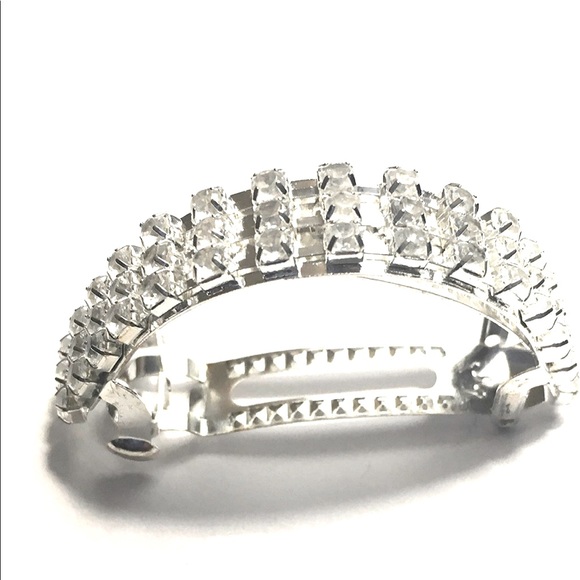 Accessories - Dome Hair Clip Barrette Clear Rhinestones
